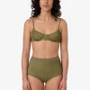 Fashion Thrills Alba Rib Boy Leg Bikini Bottom - Pickle Green PickleGreen