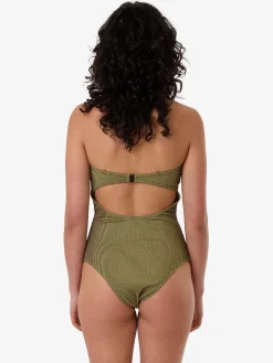 Online Thrills Alba Rib Strapless One Piece - Pickle Green PickleGreen