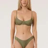Hot Thrills Alba Rib Underwire Bikini Top - Pickle Green PickleGreen