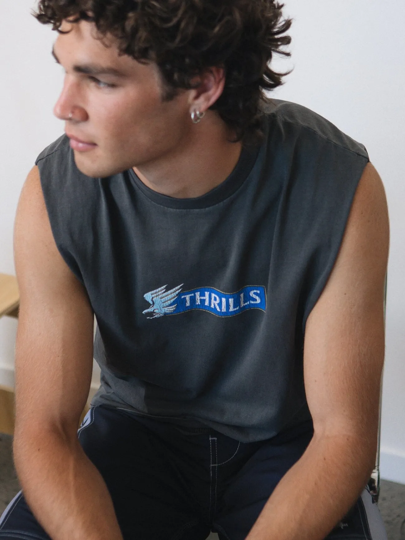 Outlet Thrills Allegiance Merch Fit Muscle Tee - Merch Black MerchBlack