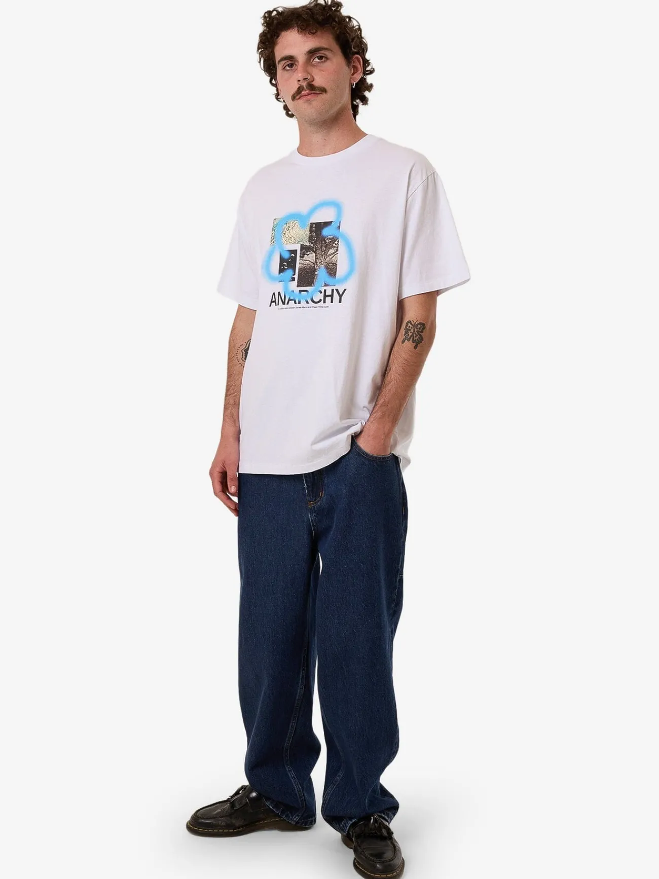 Discount Thrills Anarchy JAMES ADAMS Merch Fit Tee - White