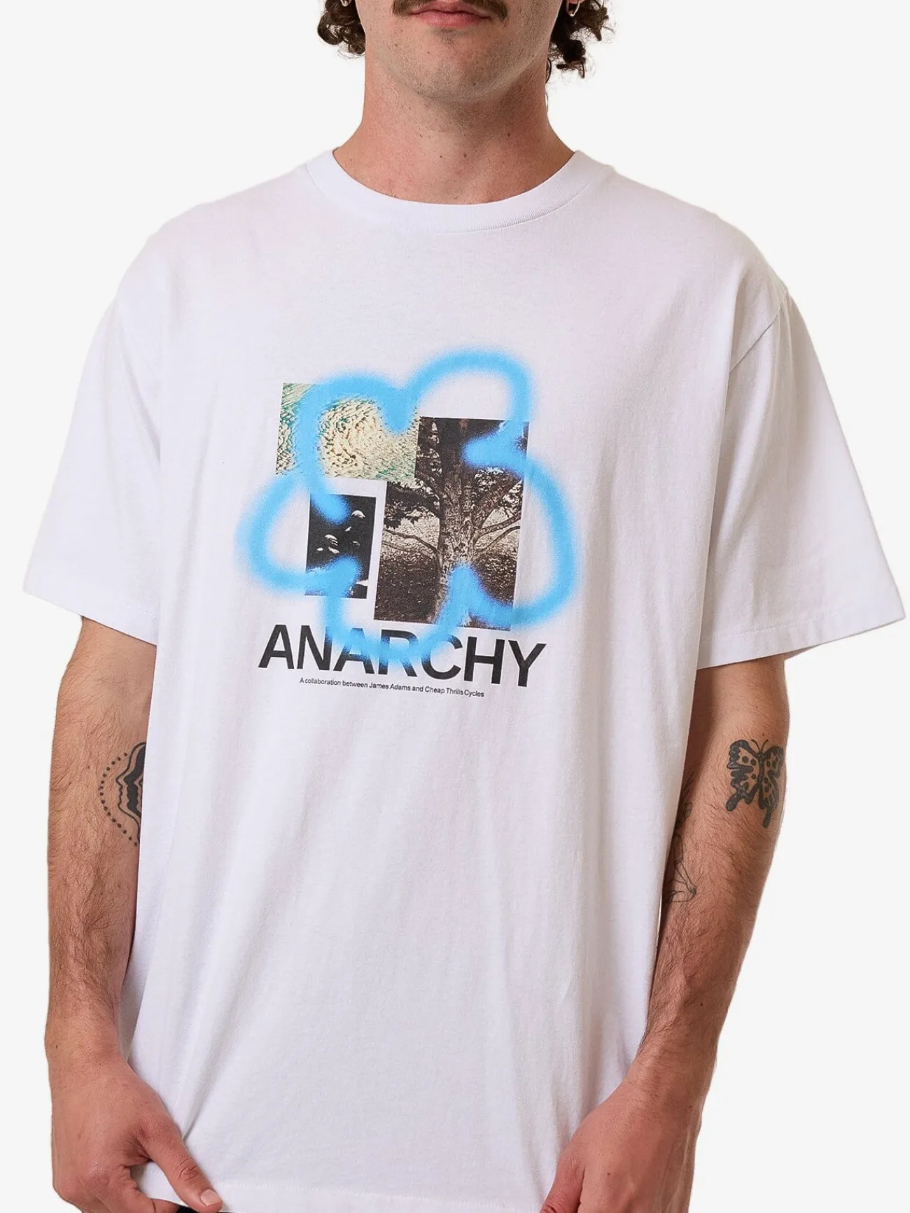 Discount Thrills Anarchy JAMES ADAMS Merch Fit Tee - White