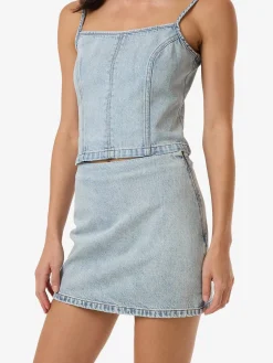 Fashion Thrills Anna Denim Skirt - Tainted Blue TaintedBlue