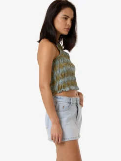 Discount Thrills Ansley Halter Top - Stone Blue StoneBlue