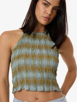 Discount Thrills Ansley Halter Top - Stone Blue StoneBlue