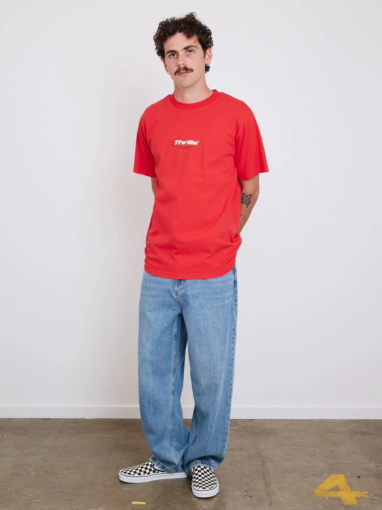 New Thrills Arena Merch Fit Tee - Flame Red FlameRed