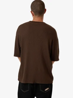 Fashion Thrills Arts & Industrial Box Fit Oversize Short Tee - Postal Brown PostalBrown