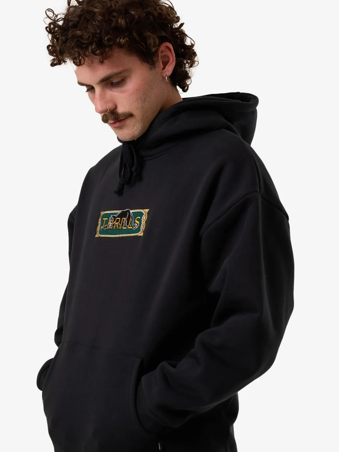 Online Thrills Behind It All Slouch Pull On Hood - Pirate Black PirateBlack