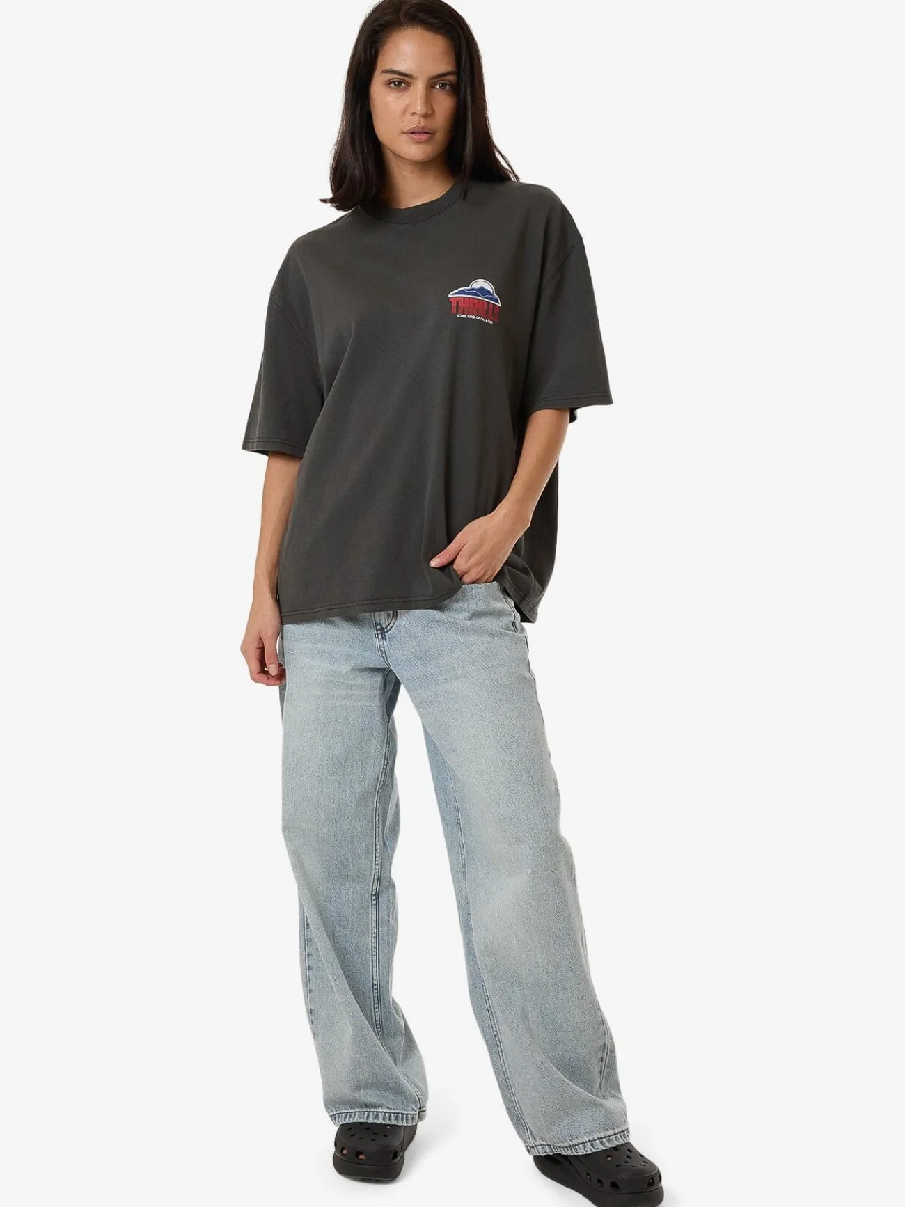 Online Thrills Beyond The Hills Oversized Tee - Merch Black MerchBlack