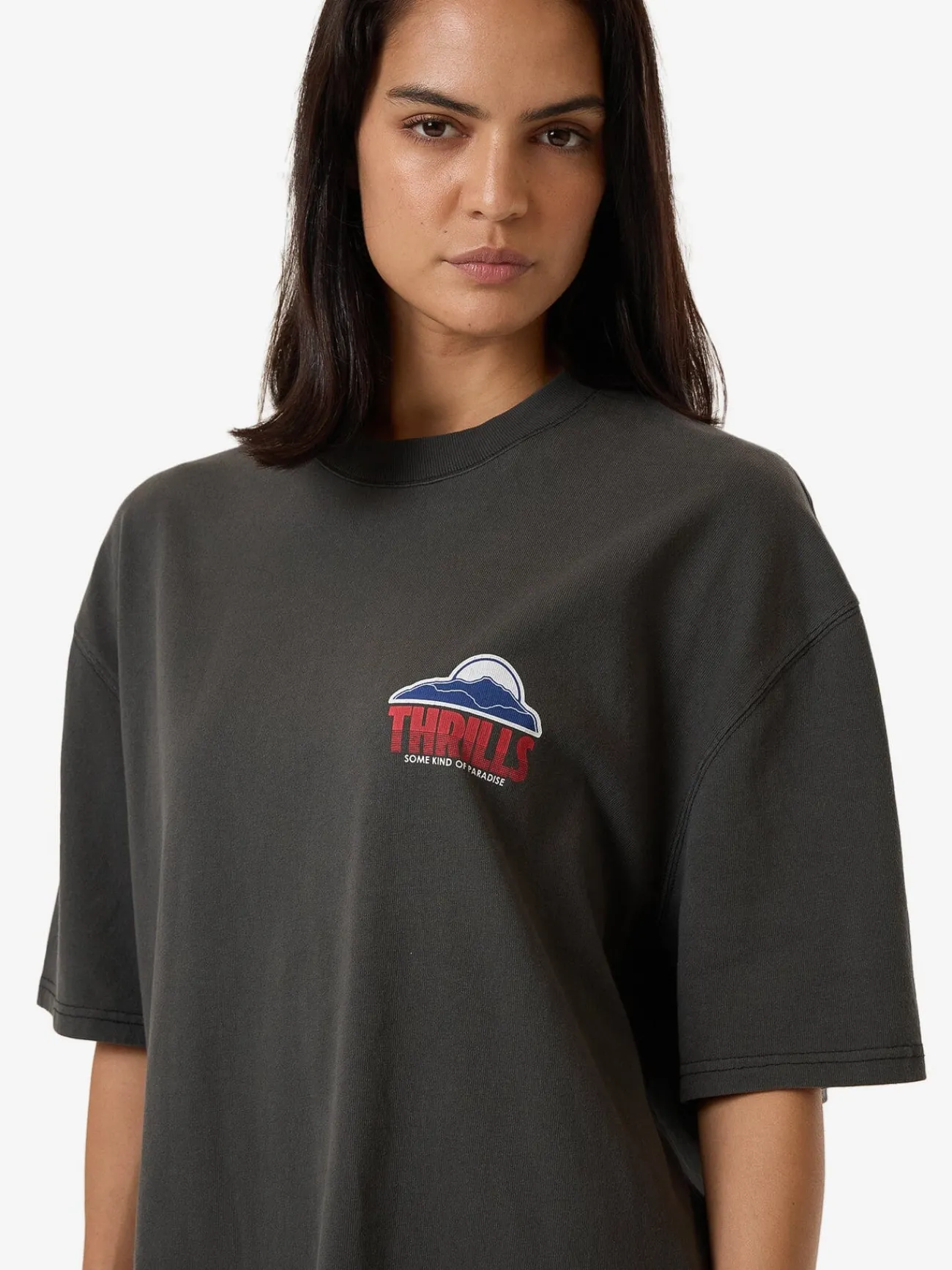 Online Thrills Beyond The Hills Oversized Tee - Merch Black MerchBlack