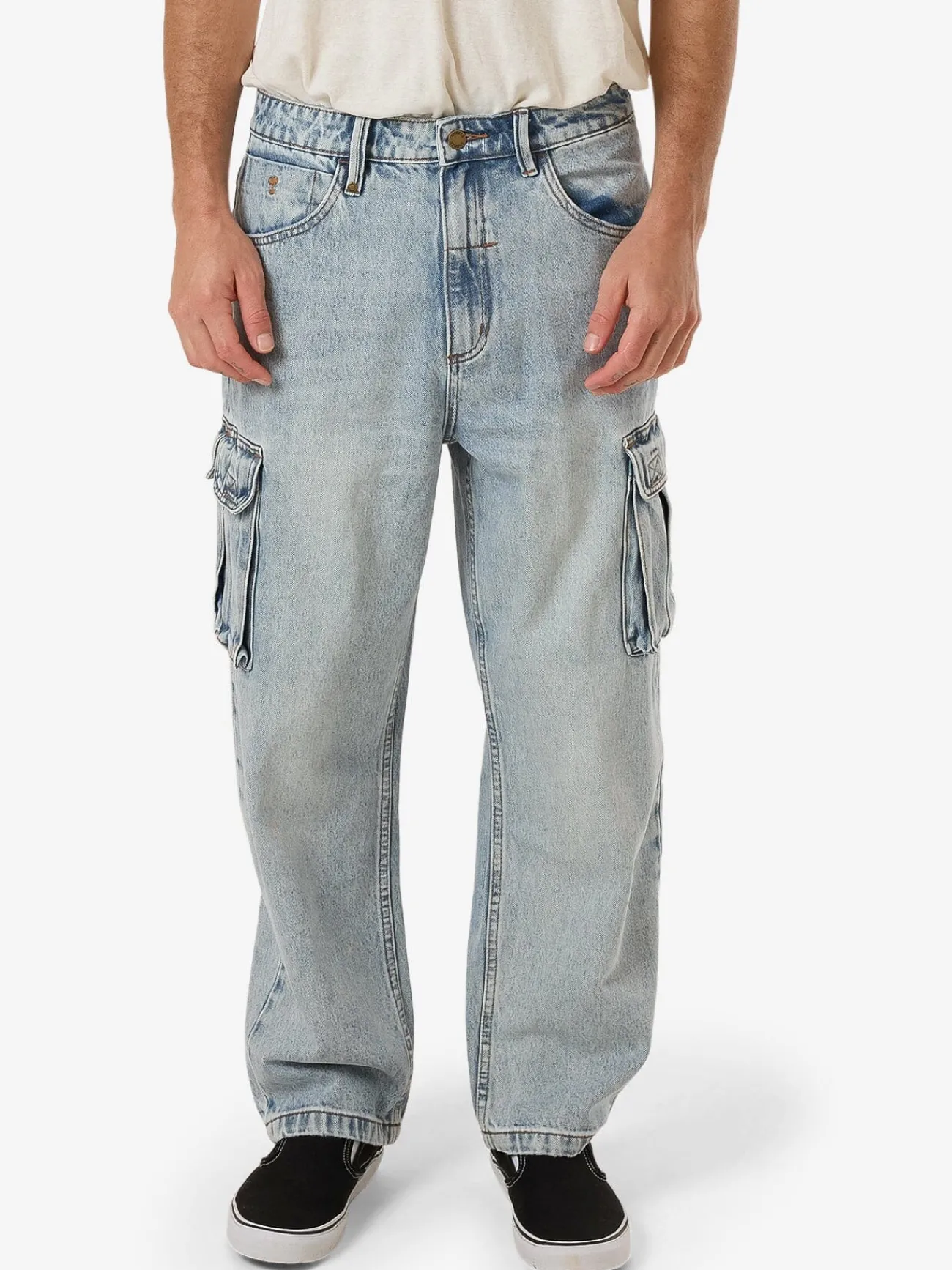 New Thrills Big Slacker Denim Cargo Jean - Tainted Blue TaintedBlue