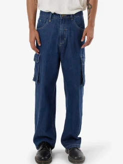 Hot Thrills Big Slacker Denim Cargo Jean - Union Blue UnionBlue