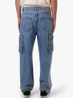 Fashion Thrills Big Slacker Denim Cargo Jean - Vintage Stone Blue VintageStoneBlue