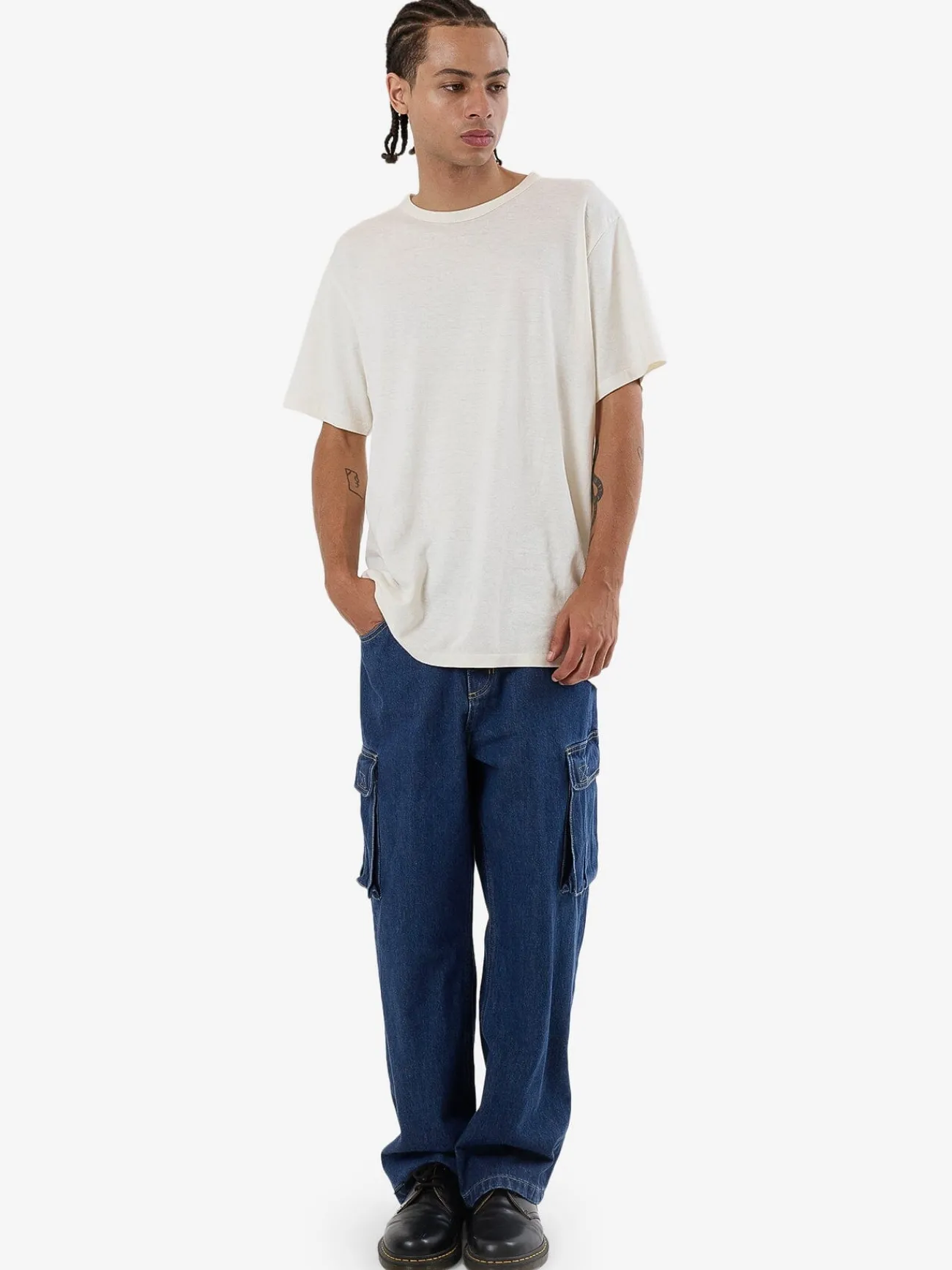 Hot Thrills Big Slacker Denim Cargo Jean - Union Blue UnionBlue