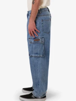Fashion Thrills Big Slacker Denim Cargo Jean - Vintage Stone Blue VintageStoneBlue