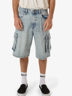 Sale Thrills Big Slacker Denim Cargo Short - Tainted Blue TaintedBlue