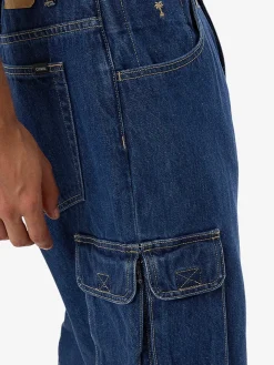 Fashion Thrills Big Slacker Denim Cargo Short - Union Blue UnionBlue