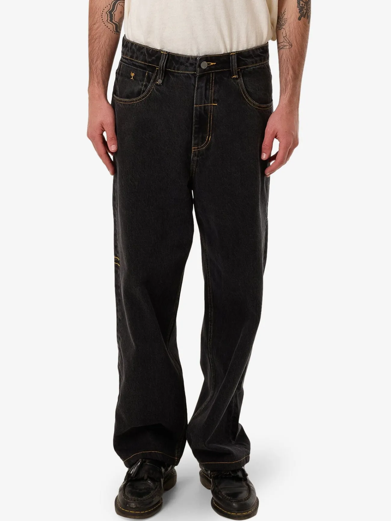 Clearance Thrills Big Slacker Denim Jean - Black Bull BlackBull