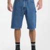 Discount Thrills Big Slacker Denim Short - Rinsed Blues RinsedBlues