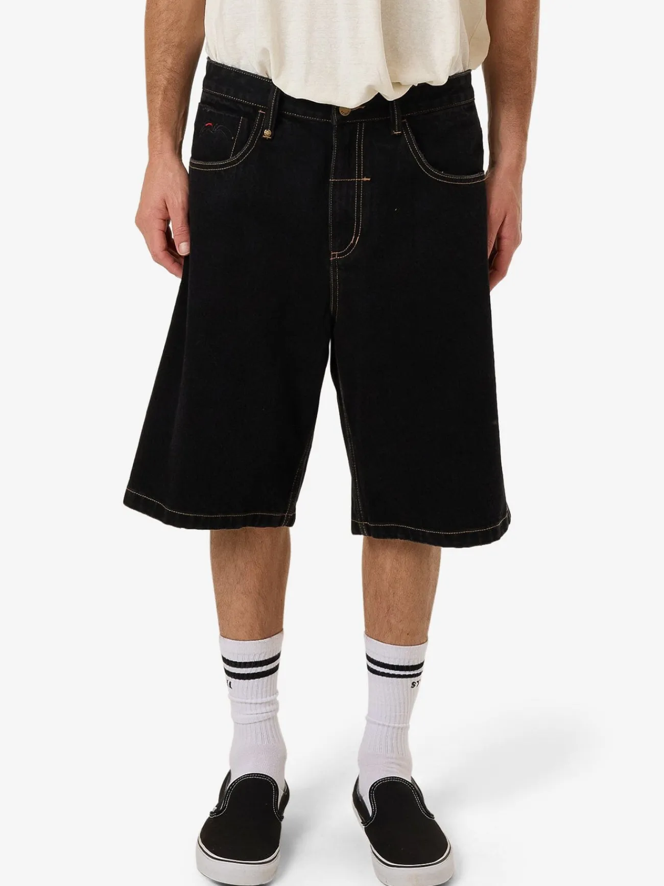 Hot Thrills Big Slacker Denim Short - Black Rinse BlackRinse