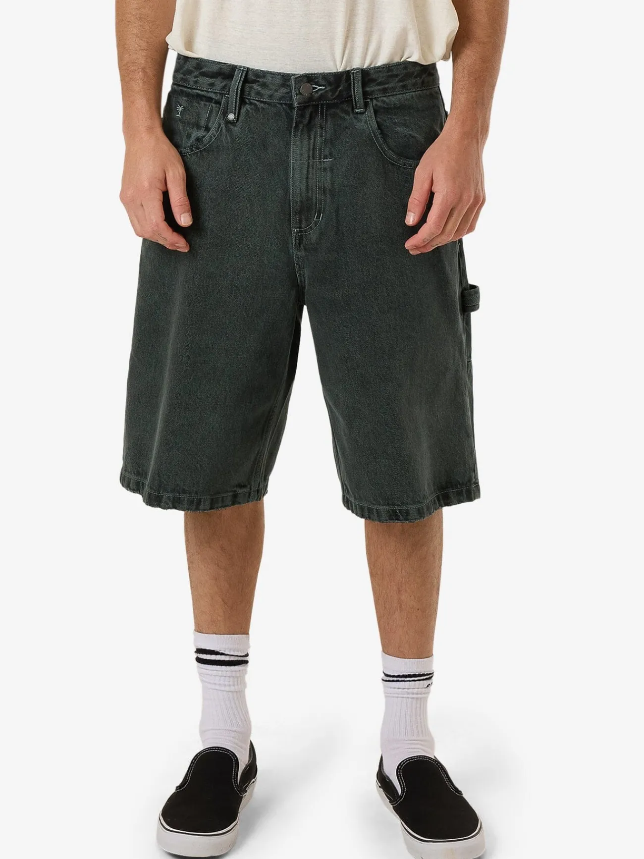 Clearance Thrills Big Slacker Denim Short - Dark Forest DarkForest