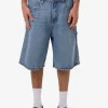 Sale Thrills Big Slacker Denim Short - Dark Dust Blue DarkDustBlue