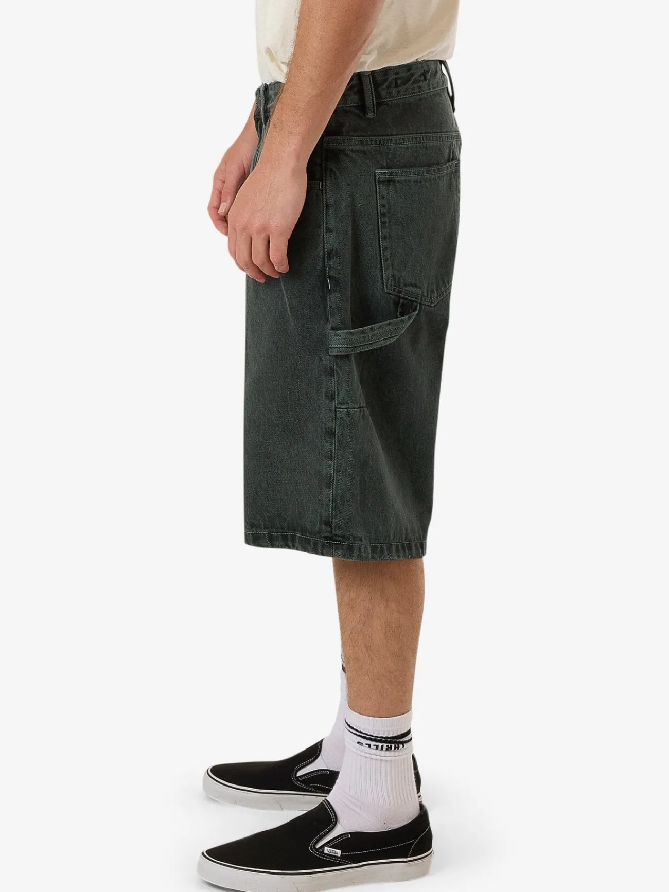 Clearance Thrills Big Slacker Denim Short - Dark Forest DarkForest