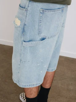 Best Thrills Big Slacker Denim Short - Dirty Ash Blue DirtyAshBlue