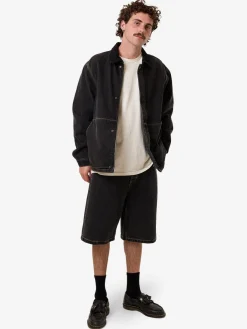 Discount Thrills Big Slacker Denim Short - Black Bull BlackBull