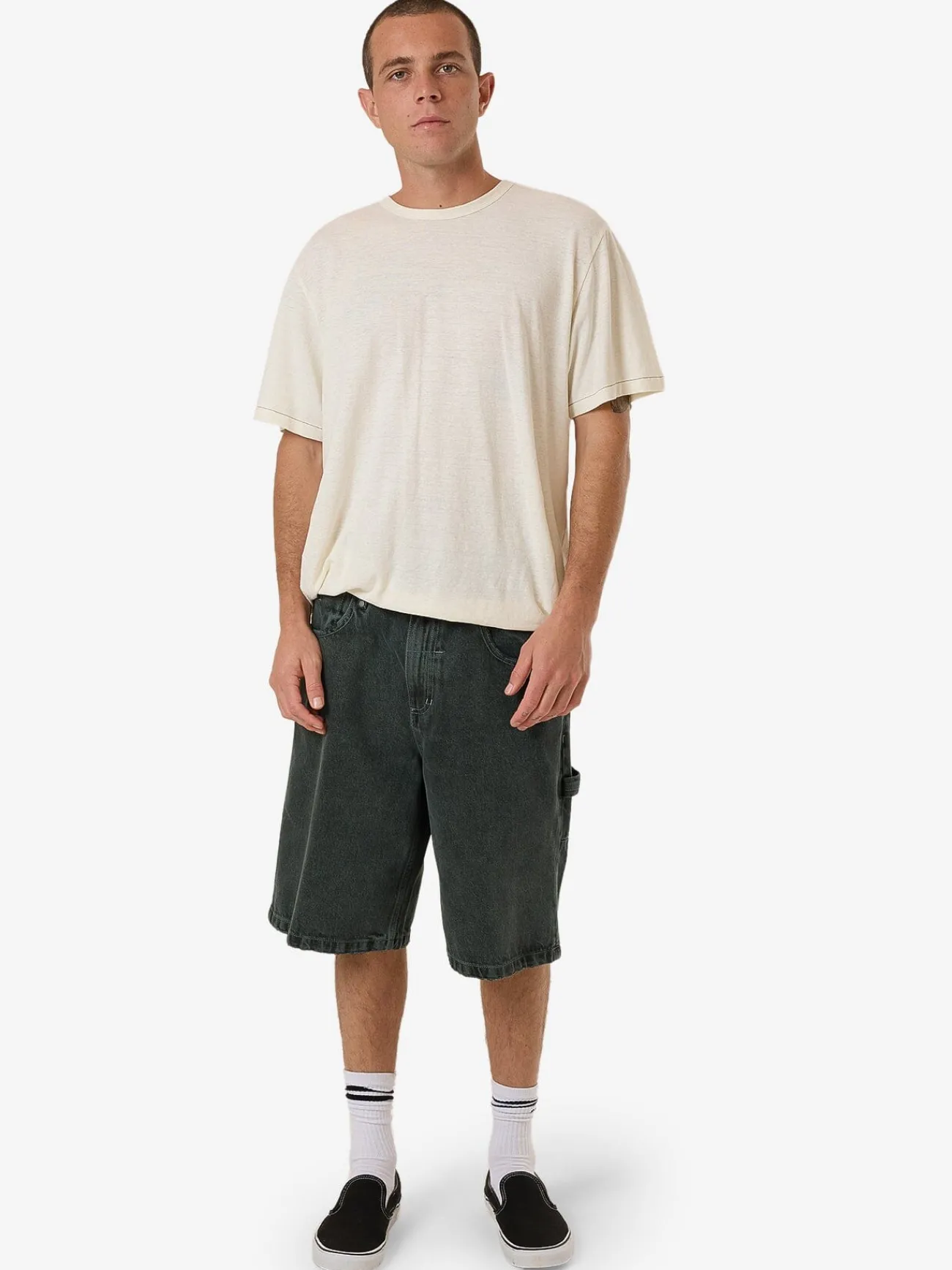 Clearance Thrills Big Slacker Denim Short - Dark Forest DarkForest