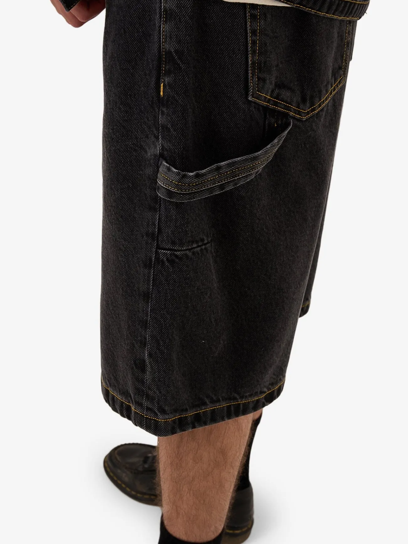 Discount Thrills Big Slacker Denim Short - Black Bull BlackBull