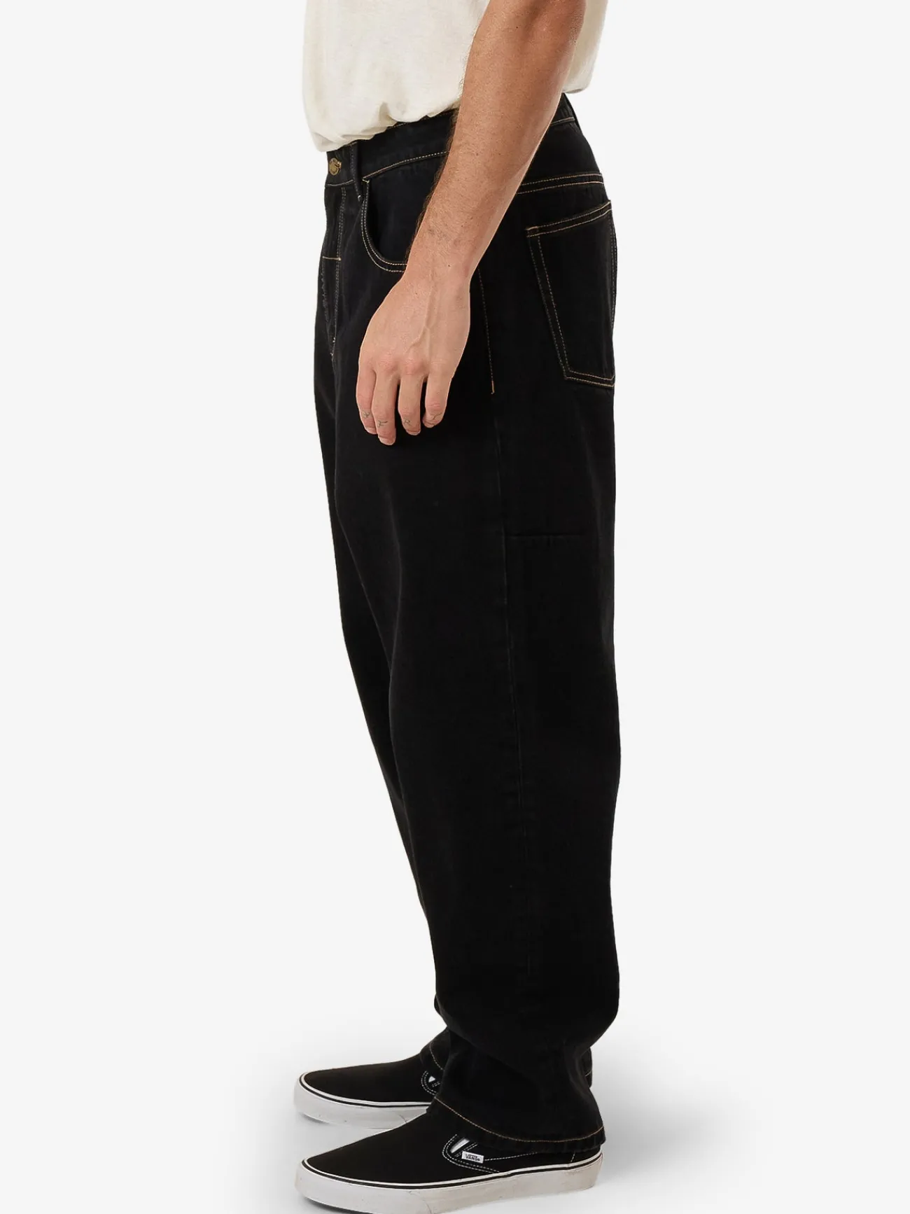 Sale Thrills Big Slacker Embro Denim Jean - Black Rinse BlackRinse