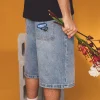 Outlet Thrills Big Slacker Lifted Embro Denim Short - Dirty Weathered Blue DirtyWeatheredBlue