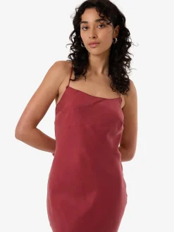 New Thrills Blair Bias Slip Dress - Cabernet