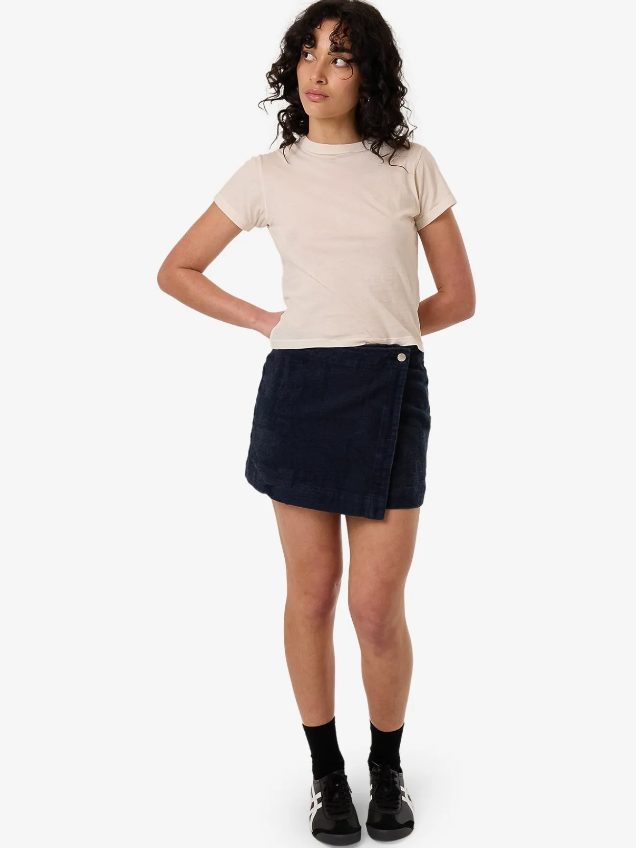 Best Thrills Blends Jacquard Marley Wrap Skirt - Indigo Overdye IndigoOverdye