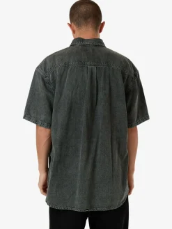 Sale Thrills Canyon Oversize Short Sleeve Denim Shirt - Dark Forest DarkForest