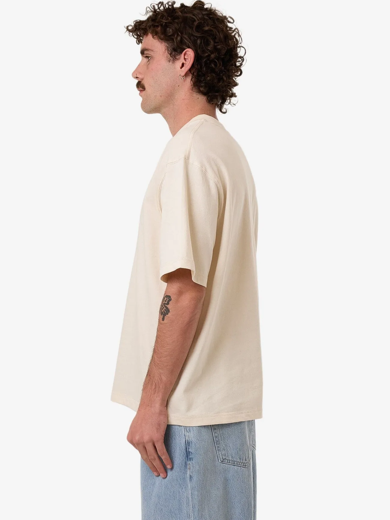 Best Thrills Chain Of Formation Embro Box Fit Oversize Short Tee - Unbleached