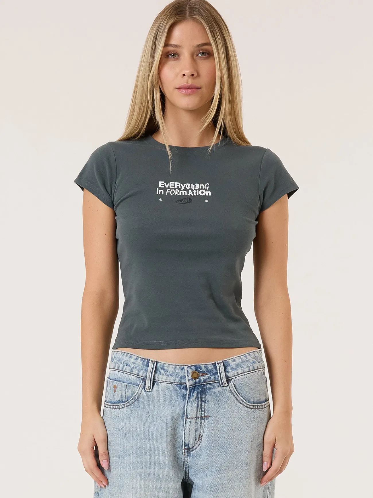 Fashion Thrills Chain of Formation Mini Tee - Charcoal Blue CharcoalBlue