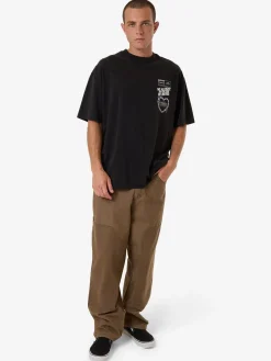 Fashion Thrills Chain Reaction Box Fit Oversize Tee - Faded Black FadedBlack