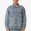 Outlet Thrills Chain Reaction Canyon Oversized Denim Jacket - Faded Rinse Indigo FadedRinseIndigo