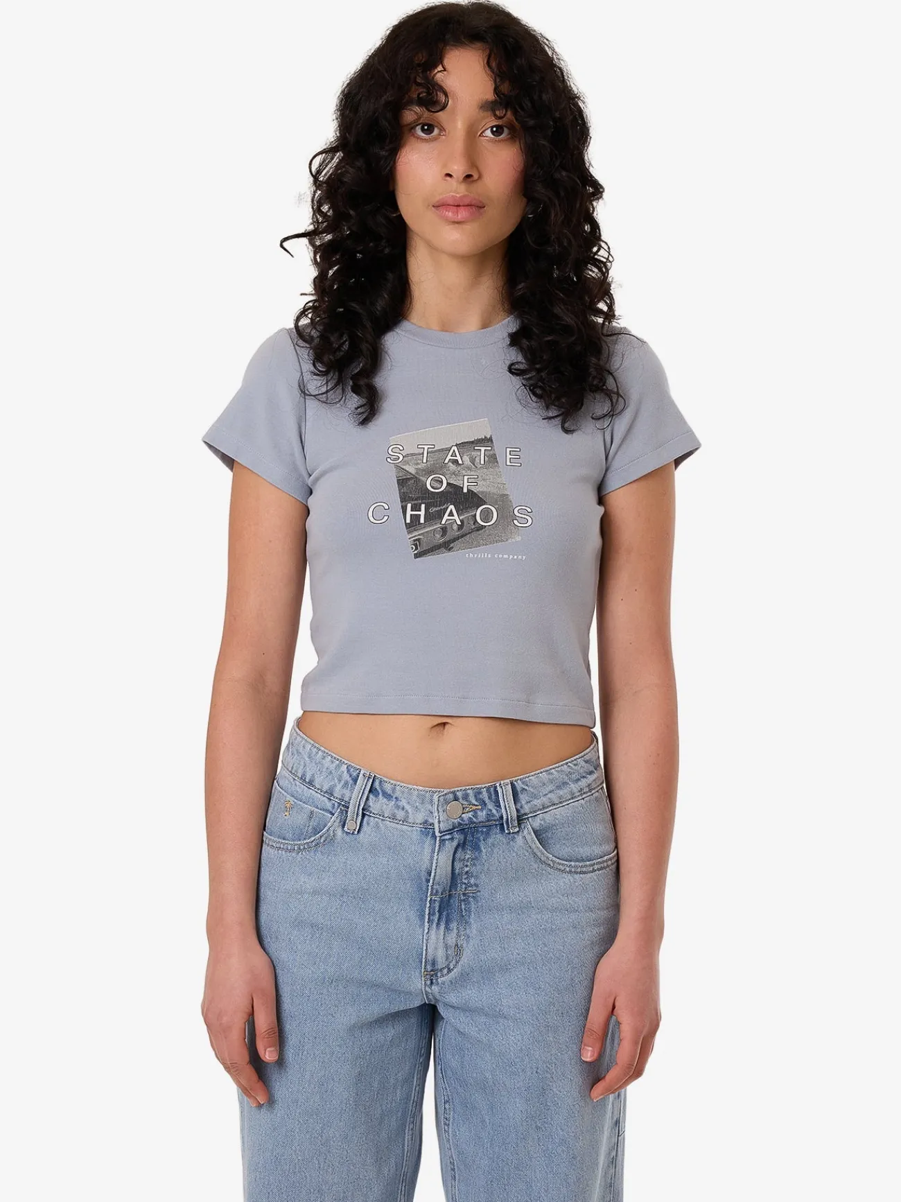 Hot Thrills Chaotic Growth Mini Tee - Ashley Blue AshleyBlue