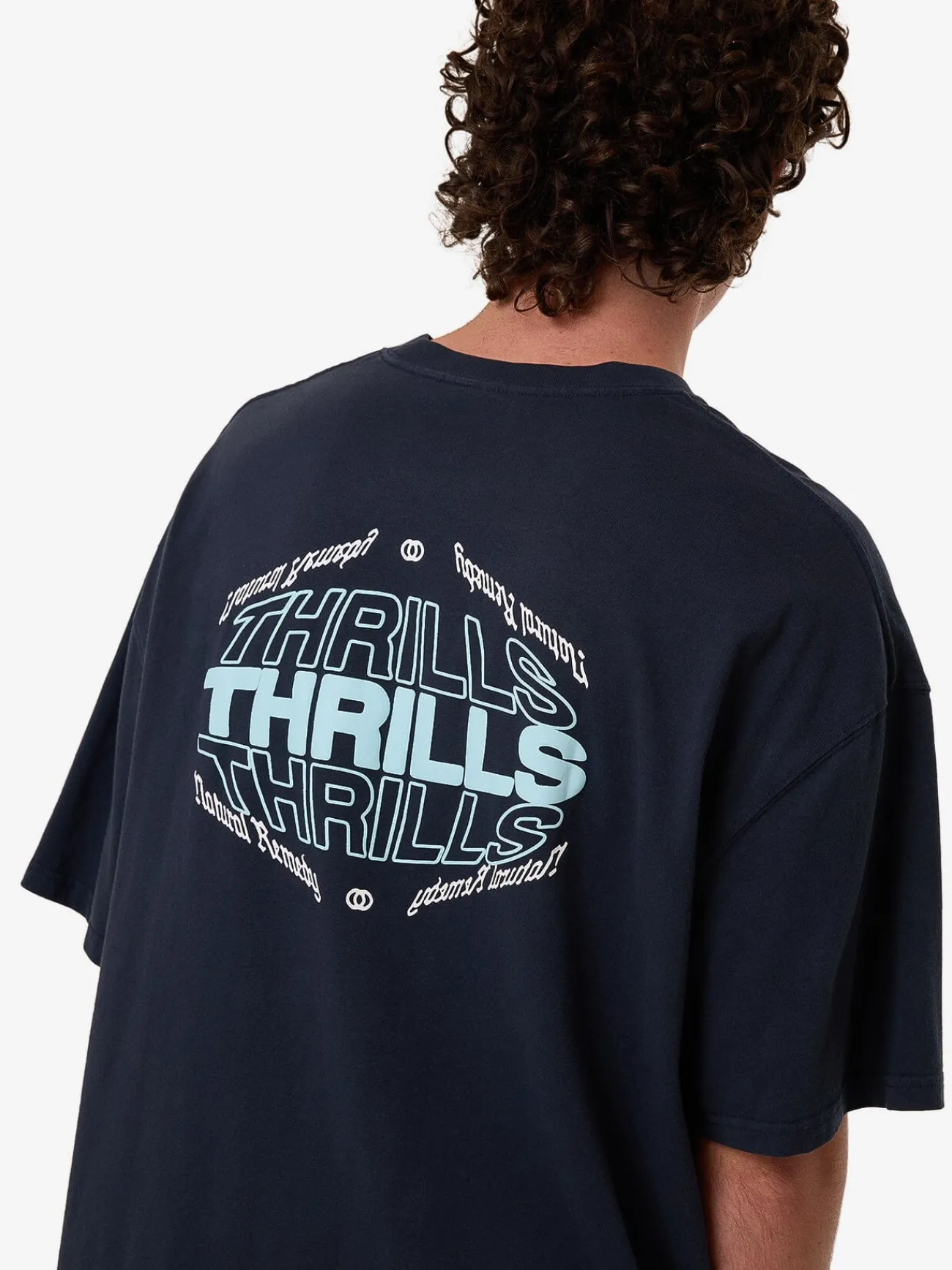 Clearance Thrills Chaotic State Box Fit Oversize Tee - Eclipse