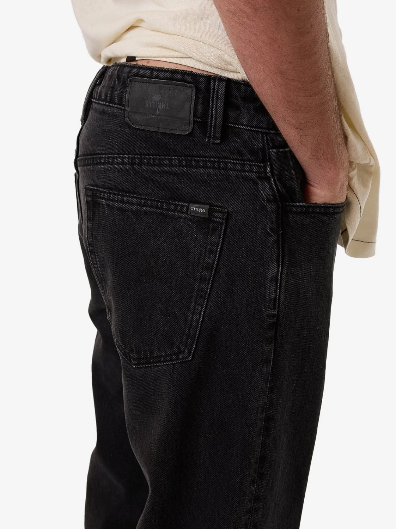 Online Thrills Chopped Denim Jean - Coal