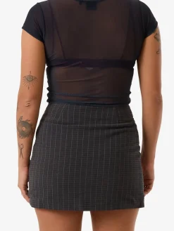 Discount Thrills Colby Skirt - Charcoal Pinstripe CharcoalPinstripe