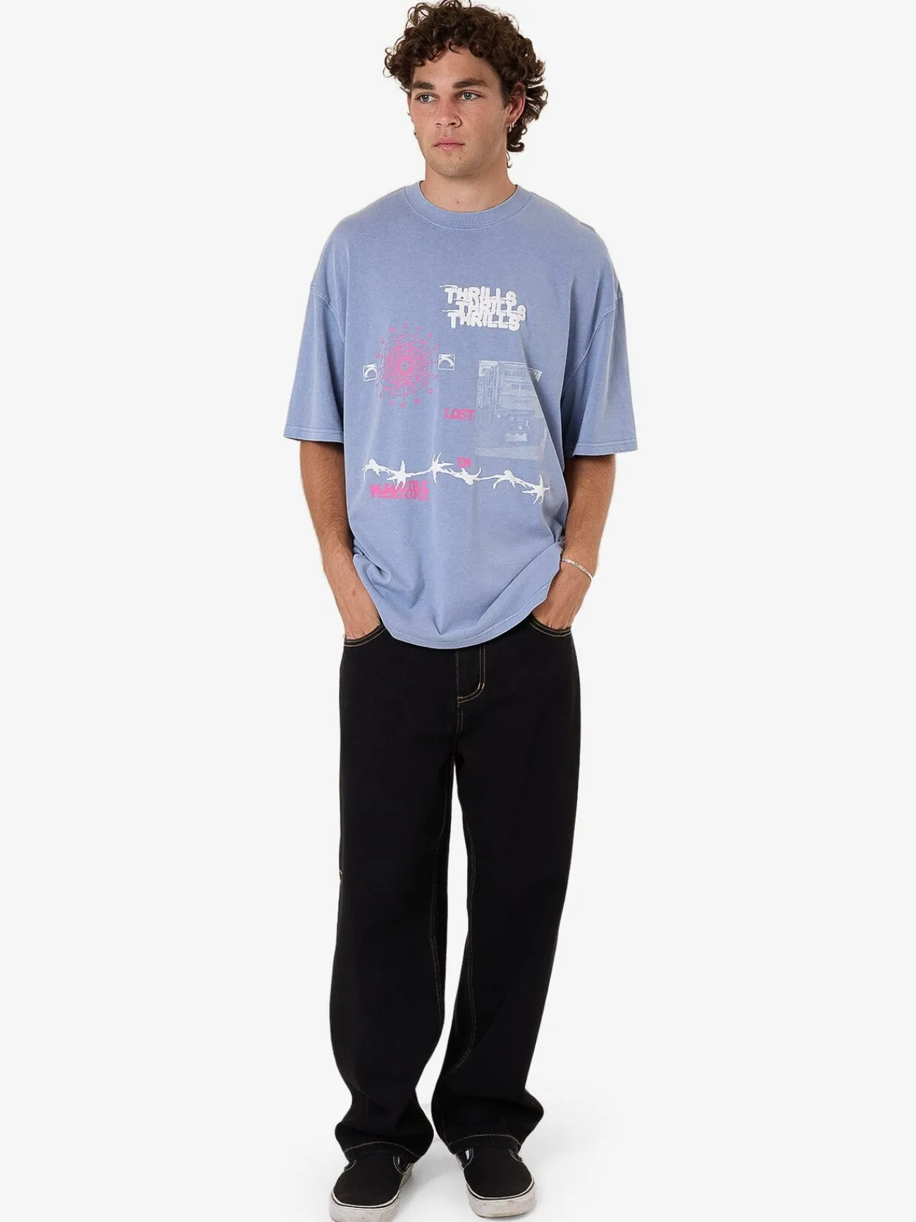 Best Thrills Connections Box Fit Oversize Tee - Forever Blue ForeverBlue