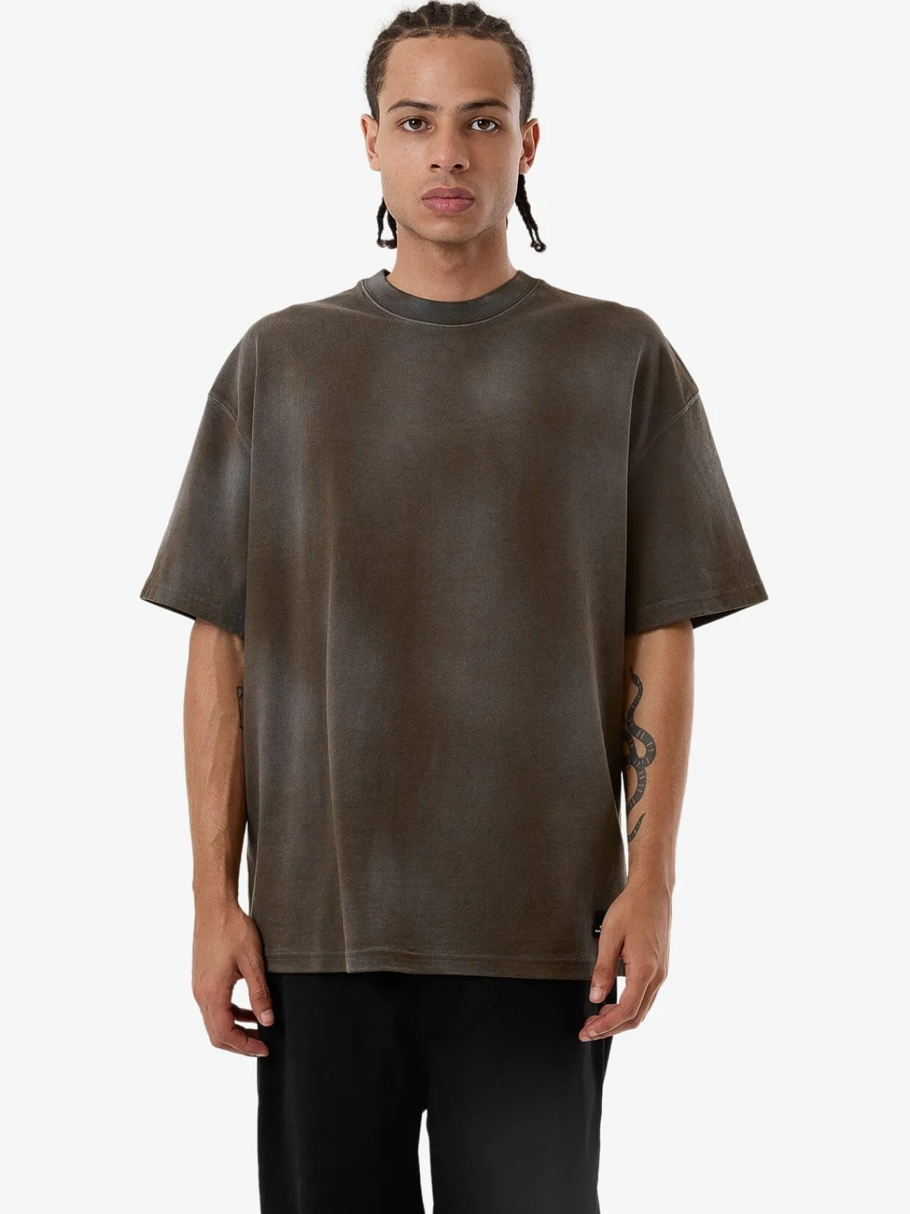 Best Thrills Cortex Worn Box Fit Oversize Tee - Faded Tarmac FadedTarmac