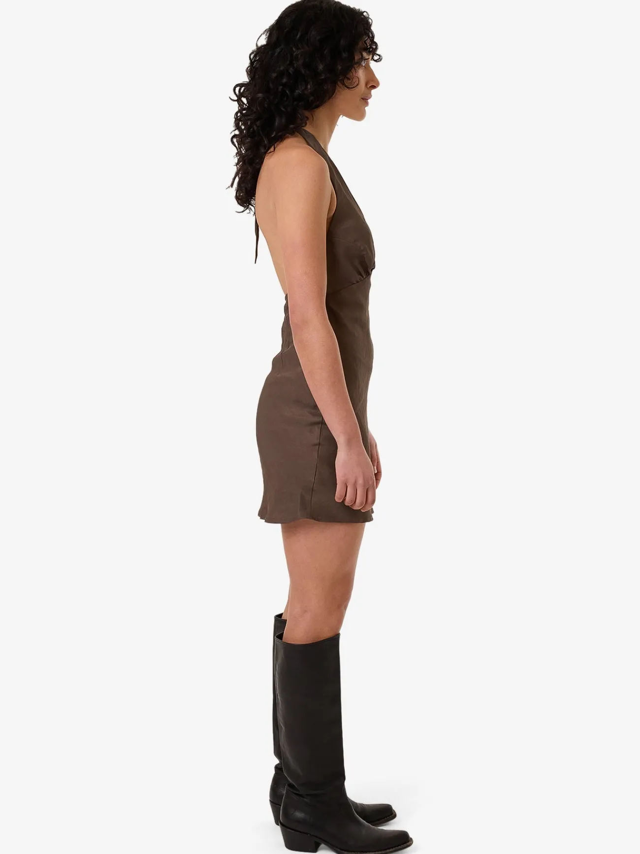 Discount Thrills Dakota Halter Mini Dress - Fungi