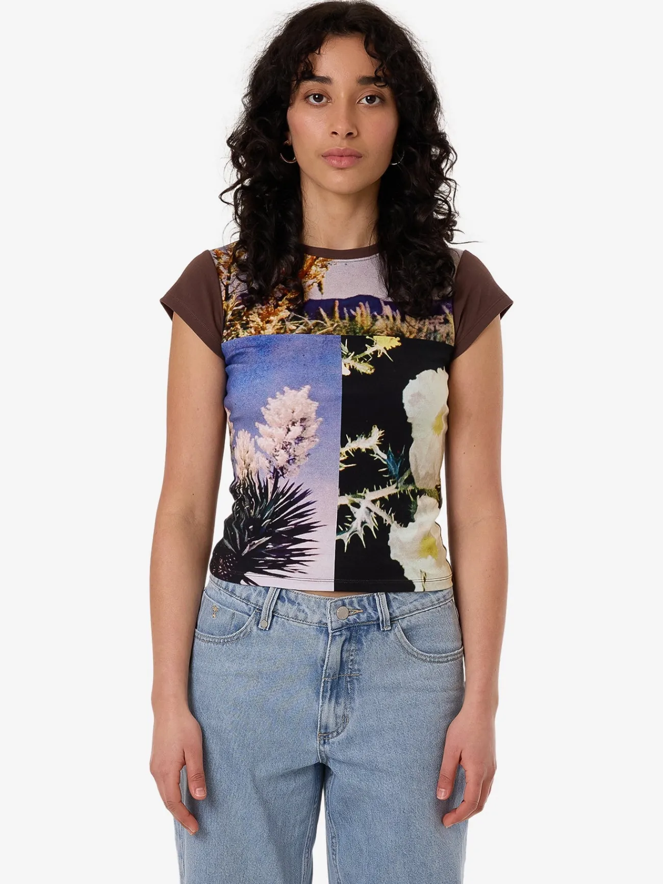 Clearance Thrills Dalia Club Tee - Coffee