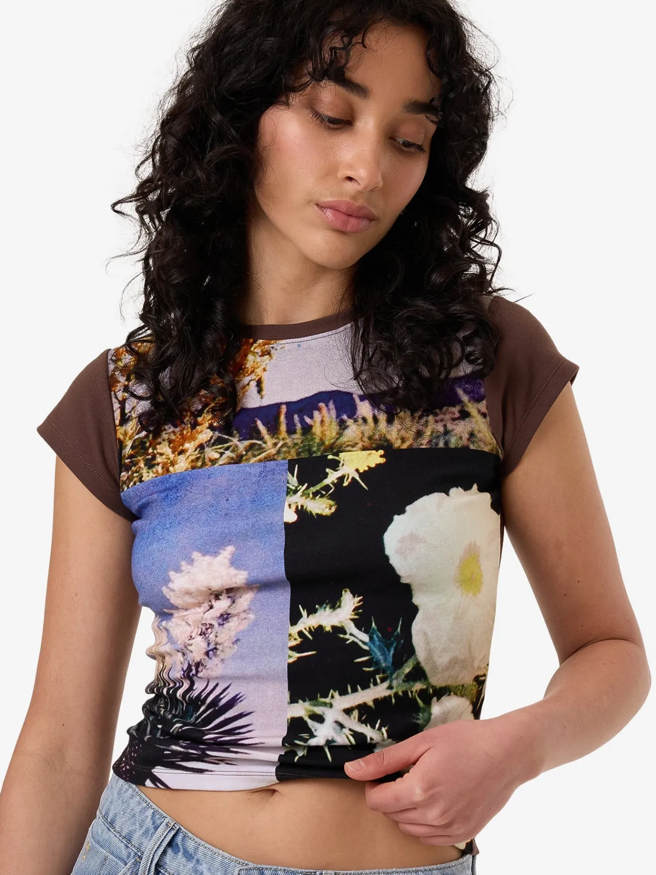 Clearance Thrills Dalia Club Tee - Coffee