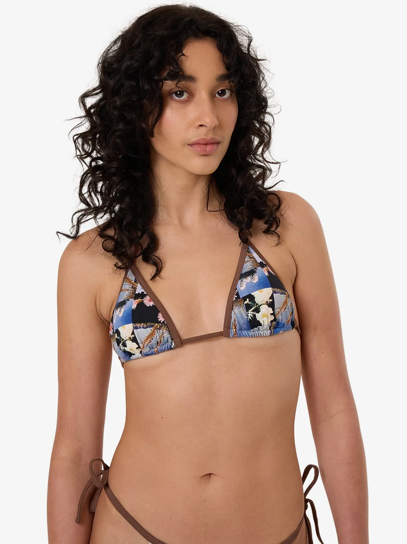 Sale Thrills Dalia String Bikini Top - Coffee